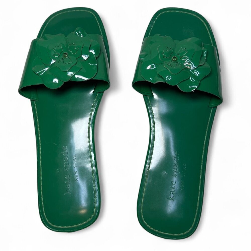 KATE SPADE Santana Slide Sandal, Green Bean, Size 7, NWOB - Picture 5 of 13
